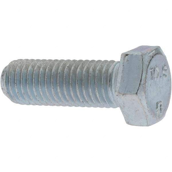 Value Collection - M12x1.75mm Metric Coarse, 35mm Length Under Head Hex Head Cap Screw - Fully Threaded, Grade 10.9 Steel, Zinc-Plated Finish, 19mm Hex - Top Tool & Supply