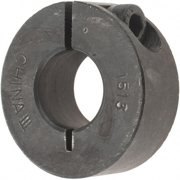 Value Collection - 15mm Bore, Steel, One Piece Clamp Collar - 1-3/8" Outside Diam - Top Tool & Supply