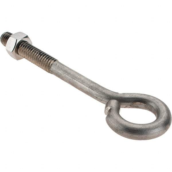 Value Collection - 5/16-18, Stainless Steel Wire Turned Open Eye Bolt - 1-1/2" Thread Length, 5/8" ID, 3" Shank Length - Top Tool & Supply