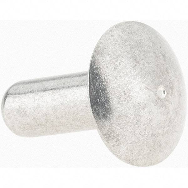 Value Collection - 3/16" Body Diam, Brazier Aluminum Solid Rivet - 1/2" Length Under Head - Top Tool & Supply