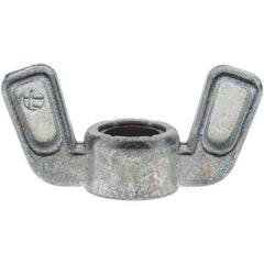 Value Collection - 3/8-16 UNC, Zinc Plated, Zinc Alloy Nylon-Insert Locking Wing Nut - Grade 2, 1-1/2" Wing Span, 0.718" Wing Span - Top Tool & Supply