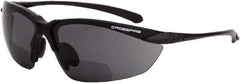 CrossFire - +2.5, Clear Lenses, Scratch Resistant, Framed Magnifying Safety Glasses - UV Protection, Gray Frame - Top Tool & Supply