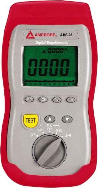 Amprobe - Digital LCD Display, 2,000 Megohm Electrical Insulation Resistance Tester & Megohmmeter - 1,000 VDC Max Test Voltage, Powered by 1.5V AA Battery - Top Tool & Supply