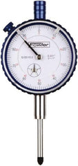 Fowler - 1" Range, 0-100 Dial Reading, 0.001" Graduation Dial Drop Indicator - 2-1/4" Dial, 0.1" Range per Revolution, Revolution Counter - Top Tool & Supply