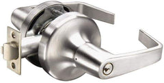 Yale - Light/Medium Duty Entry Lever Lockset - 2-3/4" Back Set, Key in Lever Cylinder, Satin Chrome Finish - Top Tool & Supply