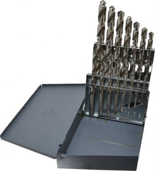 Drill Bit Set: Jobber Length Drill Bits, 15 Pc, 118 °, High Speed Steel Bright/Uncoated, Standard, Straight Shank, Series 150D