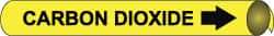 NMC - Pipe Marker with Carbon Dioxide Legend and Arrow Graphic - 10 to 10" Pipe Outside Diam, Black on Yellow - Top Tool & Supply