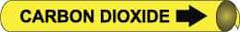 NMC - Pipe Marker with Carbon Dioxide Legend and Arrow Graphic - 10 to 10" Pipe Outside Diam, Black on Yellow - Top Tool & Supply