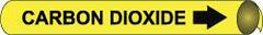 NMC - Pipe Marker with Carbon Dioxide Legend and Arrow Graphic - 1-1/8 to 2-3/8" Pipe Outside Diam, Black on Yellow - Top Tool & Supply