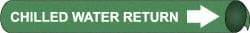 NMC - Pipe Marker with Chilled Water Return Legend and Arrow Graphic - 1-1/8 to 2-3/8" Pipe Outside Diam, White on Green - Top Tool & Supply