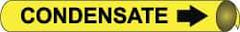 NMC - Pipe Marker with Condensate Legend and Arrow Graphic - 3-3/8 to 4-1/2" Pipe Outside Diam, Black on Yellow - Top Tool & Supply