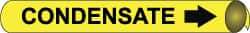 NMC - Pipe Marker with Condensate Legend and Arrow Graphic - 1-1/8 to 2-3/8" Pipe Outside Diam, Black on Yellow - Top Tool & Supply