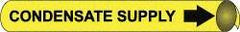 NMC - Pipe Marker with Condensate Supply Legend and Arrow Graphic - 1-1/8 to 2-3/8" Pipe Outside Diam, Black on Yellow - Top Tool & Supply