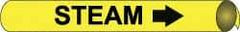 NMC - Pipe Marker with Steam Legend and Arrow Graphic - 4-5/8 to 5-7/8" Pipe Outside Diam, Black on Yellow - Top Tool & Supply