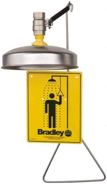 Bradley - Plumbed Drench Showers Mount: Vertical Shower Head Material: Plastic with Stainless Steel - Top Tool & Supply