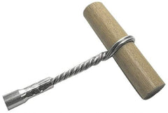 Schaefer Brush - 6" Long, 3/8" NPT Male, Galvanized Steel T-Bar Brush Handle - 1/2" Diam, For Use with Tube Brushes & Scrapers - Top Tool & Supply