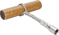 Schaefer Brush - 6-1/2" Long, 1/4" NPT Male, Galvanized Steel T-Bar Brush Handle - 1/2" Diam, For Use with Tube Brushes & Scrapers - Top Tool & Supply