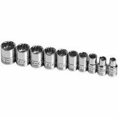 SK - 1/4" Drive Standard Socket Set - 5 to 14mm, Metric Measurement Standard - Top Tool & Supply