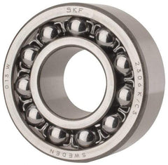 SKF - 30mm Bore Diam, 72mm OD, Open Self Aligning Radial Ball Bearing - 27mm Wide, 2 Rows, Round Bore, 1,980 Lb Static Capacity, 7,010 Lb Dynamic Capacity - Top Tool & Supply