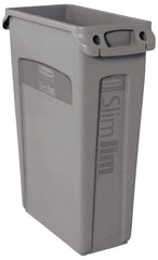 Rubbermaid - 23 Gal Gray Rectangle Trash Can - Polyethylene, 30" High x 22" Long x 11" Wide - Top Tool & Supply