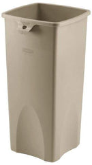 Rubbermaid - 23 Gal Beige Square Trash Can - Polyethylene, 30.9" High x 16-1/2" Long x 15-1/2" Wide - Top Tool & Supply