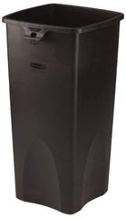 Rubbermaid - 23 Gal Black Square Trash Can - Polyethylene, 30.9" High x 16-1/2" Long x 15-1/2" Wide - Top Tool & Supply