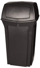 Rubbermaid - 35 Gal Black Square Trash Can - Polyethylene, 41" High x 21-1/2" Long x 21-1/2" Wide - Top Tool & Supply