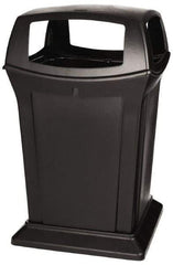 Rubbermaid - 45 Gal Black Square Trash Can - Polyethylene, 41-1/2" High x 24-7/8" Long x 24-7/8" Wide - Top Tool & Supply