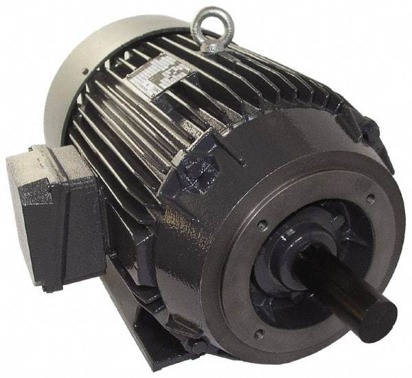 US Motors - 15 hp, TEFC Enclosure, No Thermal Protection, 3,540 RPM, 208-230/460 Volt, 60 Hz, Three Phase Energy Efficient Motor - Size 254 Frame, Rigid Mount, 1 Speed, Ball Bearings, 38.8-36.4/18.2 Full Load Amps, F Class Insulation, CCW Lead End - Top Tool & Supply