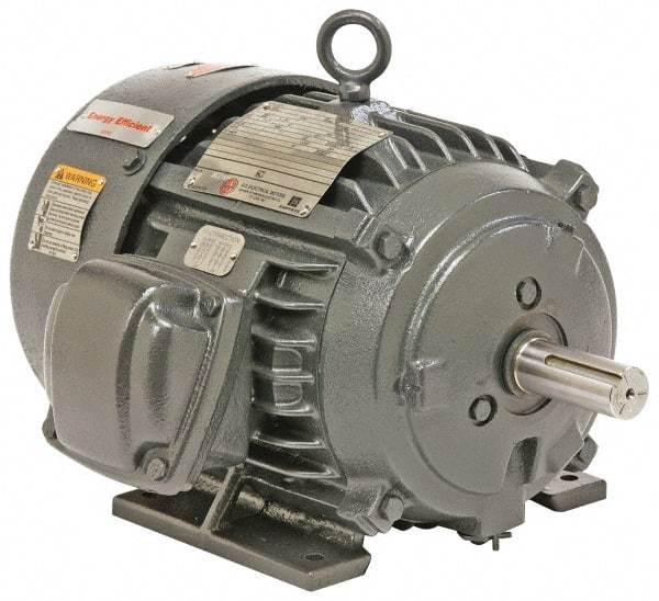 US Motors - 200 hp, TEFC Enclosure, No Thermal Protection, 1,785 RPM, 575 Volt, 60 Hz, Three Phase Energy Efficient Motor - Size 447 Frame, Rigid Mount, 1 Speed, Ball Bearings, 183 Full Load Amps, F Class Insulation, Reversible - Top Tool & Supply