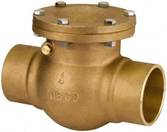 NIBCO - 1/2" Bronze Check Valve - Bolted Bonnet, Soldered x Soldered, 300 WOG - Top Tool & Supply