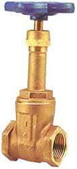 NIBCO - 3" Pipe, Class 125, Threaded Bronze Solid Wedge Rising Stem Gate Valve - 200 WOG, 125 WSP, Screw-In Bonnet - Top Tool & Supply