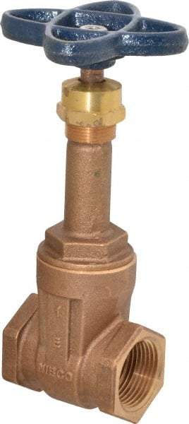 NIBCO - 1" Pipe, Class 125, Threaded Bronze Solid Wedge Rising Stem Gate Valve - 200 WOG, 125 WSP, Screw-In Bonnet - Top Tool & Supply