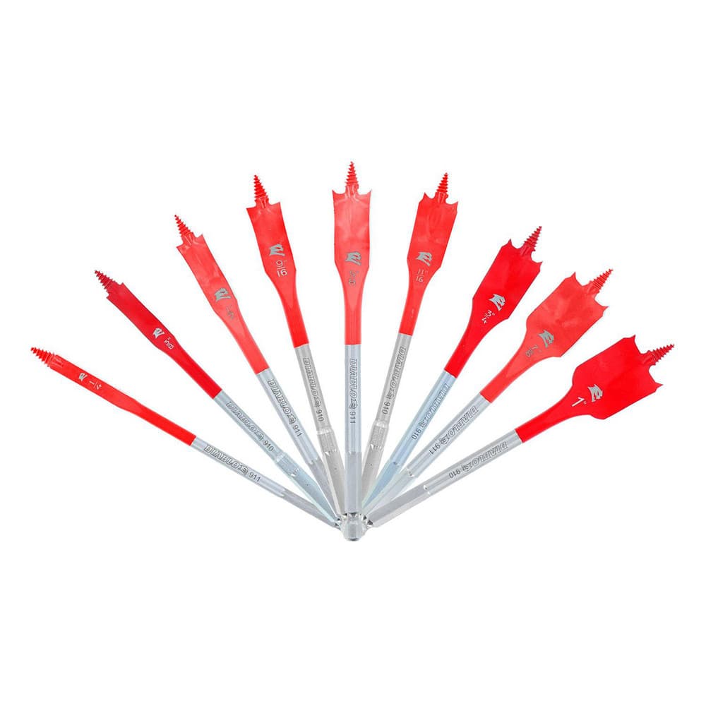 Spade-Blade Drill Bits; Drill Bit Size (Inch): 0.75 in; 1 in; 0.25 in; 0.5625 in; 0.875 in; 0.6875 in; 0.375 in; 0.625 in; Shank Type: Hex Shank; Overall Length (Inch): 6.00; Drill Bit Material: High Speed Steel; Drill Bit Finish/Coating: Uncoated; Number