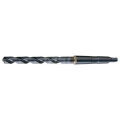 Taper Shank Drill Bit: 0.4688″ Dia, 1MT, 118 °, High Speed Steel Oxide Finish, 7.5″ OAL, Standard Point, Spiral Flute