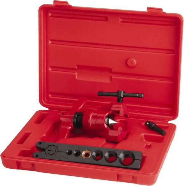 Value Collection - 3/16 to 5/8" Pipe Capacity, Flaring Tool Kit - 6 Pieces, Cuts Copper - Top Tool & Supply