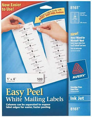 AVERY - 1" Wide x 4" Long, White Paper Shipping Label - For Inkjet Printers - Top Tool & Supply