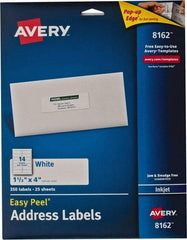 AVERY - 4" Long, White Paper Shipping Label - For Inkjet Printers - Top Tool & Supply