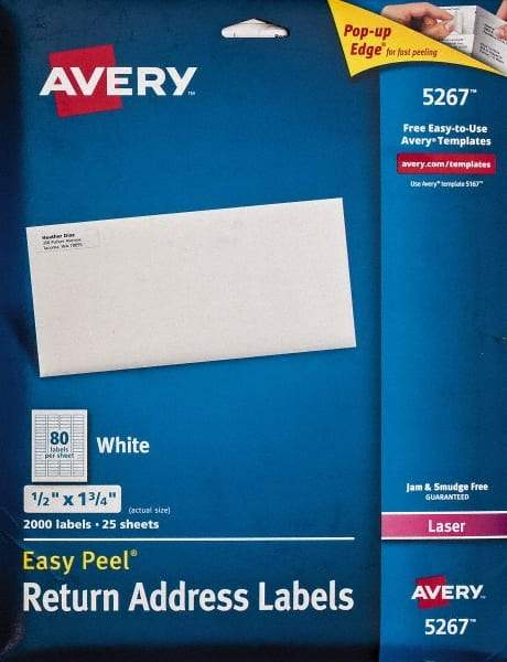 AVERY - 1-3/4" Long, White Paper Shipping Label - For Laser Printers - Top Tool & Supply