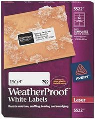 AVERY - 4" Long, White Polyester Shipping Label - For Laser Printers - Top Tool & Supply