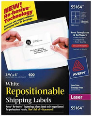 AVERY - 4" Long, White Paper Shipping Label - For Laser Printers - Top Tool & Supply