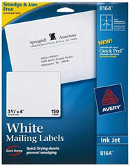 AVERY - 4" Long, White Shipping Label - For Inkjet Printers - Top Tool & Supply