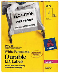 AVERY - 11" Long, White Paper Name Badge Labels - For Laser Printers - Top Tool & Supply