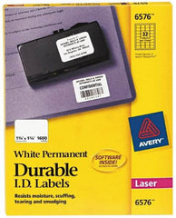 AVERY - 1-3/4" Long, White Paper Name Badge Labels - For Laser/Inkjet Printers - Top Tool & Supply