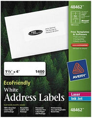 AVERY - 4" Long, White Paper Return Address Label - For Laser/Inkjet Printers - Top Tool & Supply