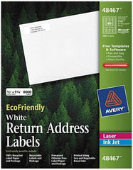 AVERY - 1-3/4" Long, White Paper Return Address Label - For Laser/Inkjet Printers - Top Tool & Supply