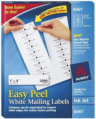 AVERY - 1" Wide x 4" Long, White Paper Shipping Label - For Inkjet Printers - Top Tool & Supply