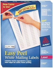 AVERY - 1-3/4" Long, White Paper Return Address Label - For Laser Printers - Top Tool & Supply