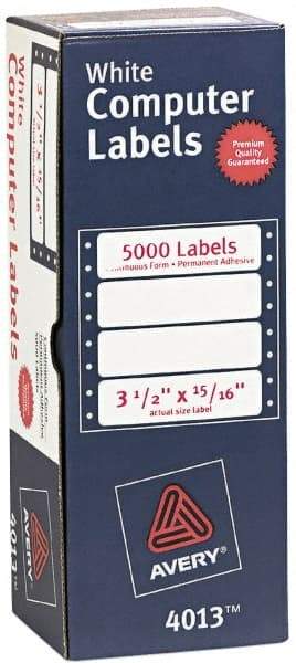 AVERY - 3-1/2" Long, White Paper Dot Matrix Label - For Dot Matrix Printers - Top Tool & Supply