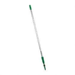 Unger - 144" Long x 1.15" Diam Aluminum Handle for Unger Products - Threaded Connection, Silver, Telescoping - Top Tool & Supply